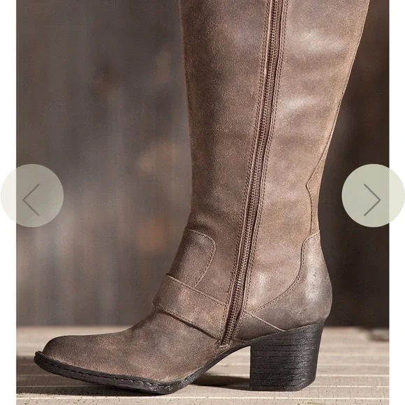 Distressed leather tall boots.by Born - Picture 5 of 15